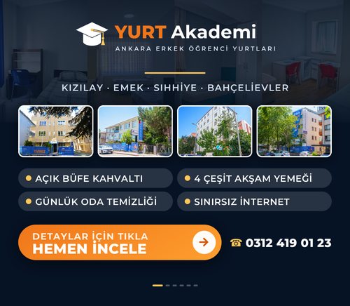 Yurt Akademi Erkek ��renci Yurtlar� � K�z�lay, Emek, S�hhiye, Bah�elievler �ubeleri