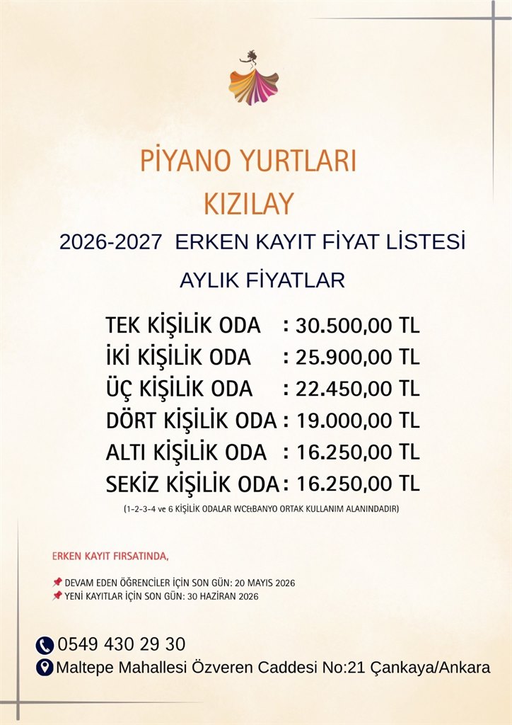 �zel Piyano K�z Yurdu - K�z�lay �ubesi