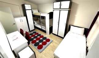 Ankara - �ankaya, 15.�UBE - �deal Erkek ��renci Yurdu - 3 Ki�ilik Oda