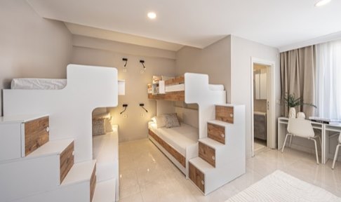 �stanbul - Maltepe, Academic House Maltepe �nci K�z ��renci Yurdu - 4 Ki�ilik Ranzal� Oda - 1.Tip